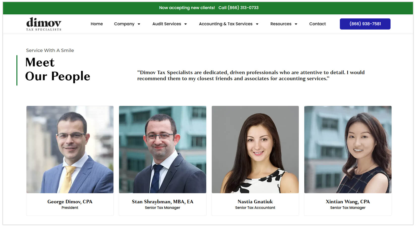 Accounting firm about us page